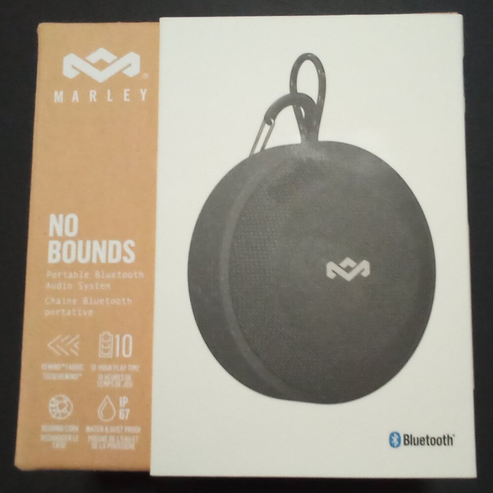 BOB MARLEY WIRELESS BLUETOOTH SPEAKER NO BOUNDS BLACK Model # EM-JA015-SBC